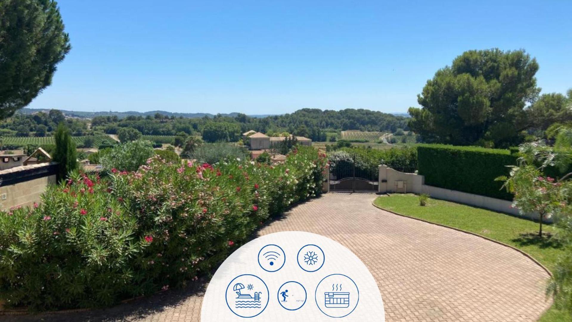 Les Hauts De La Pinede - Villa Avec Piscine, Jacuzzi Et Boulodrome Privatifs Thezan-les-Beziers المظهر الخارجي الصورة